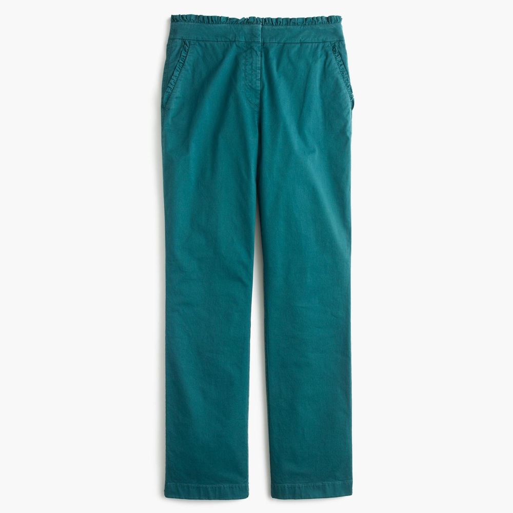 Jcrew cropped ruffle chino pants